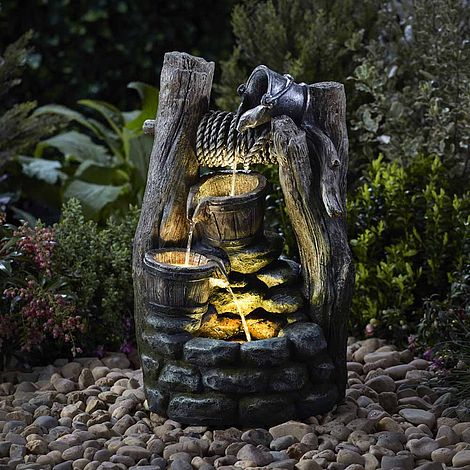 Serenity Cascading Buckets Wishing Well Water Feature 