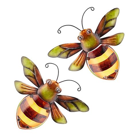 Garden Gear Metal and Glass Set of 2 Bees Wall Art | Van Meuwen