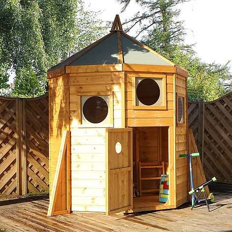 wooden rocket playhouse