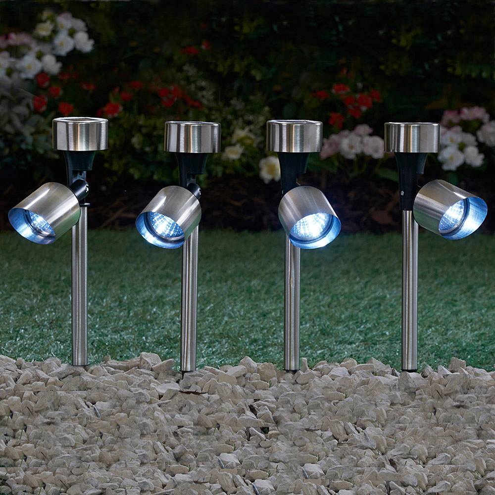 Stainless Steel Solar Spotlight - 4 Pack | Van Meuwen