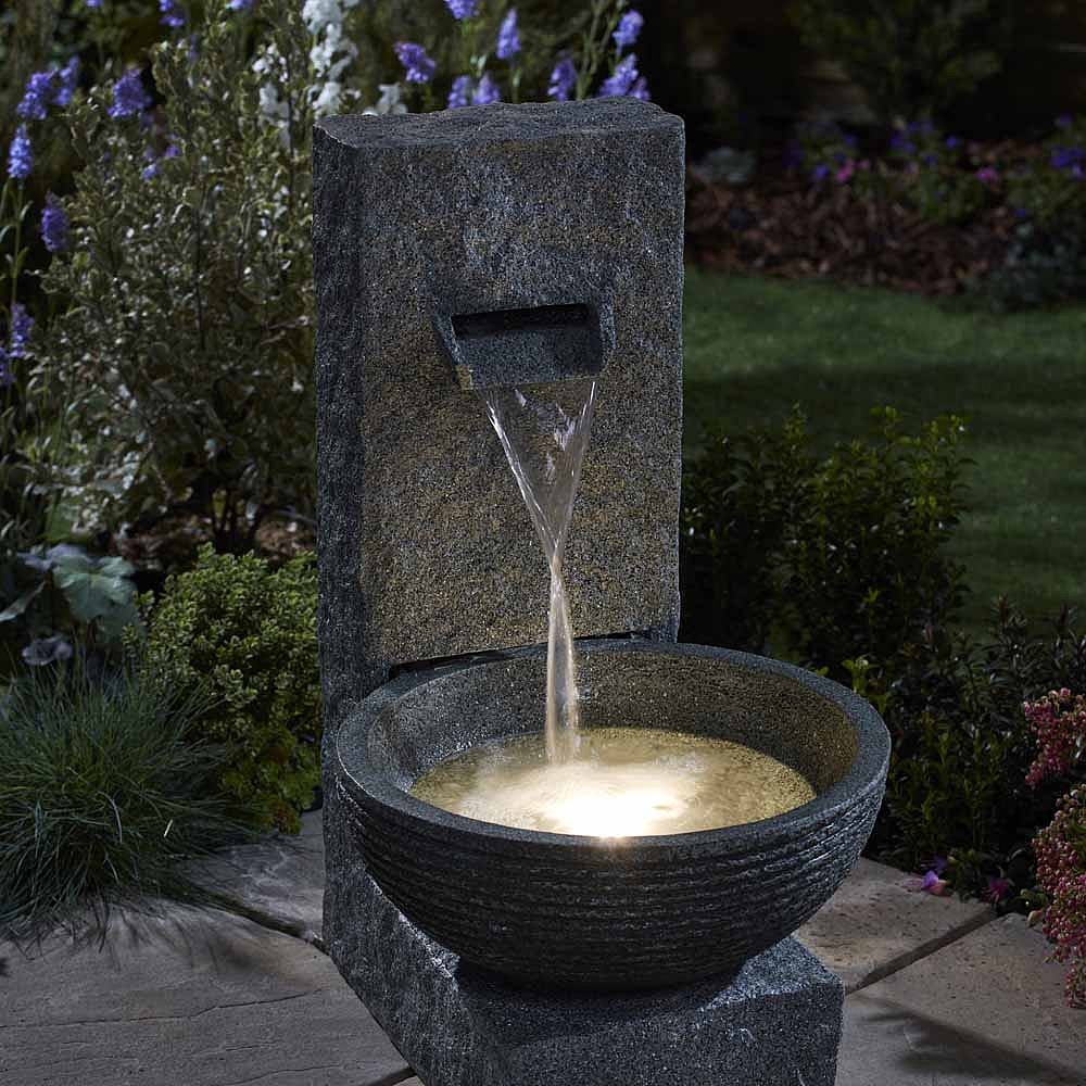 Serenity Stone-Effect Cascading Water Bowl Water Feature  Van Meuwen